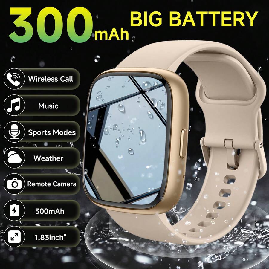 SIMSONLAB Reloj inteligente con pantalla grande HD de 4,65 cm, unisex, talla grande de 100 modos deportivos, resistente al agua IP68, grabación de 24 horas, asistente de voz, esfera personalizable, control de música, control de cámara, localización de teléfono - Multicolor - Ver 1