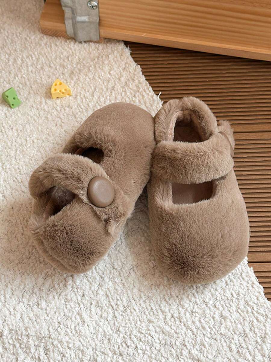 1 Pair Girls' Autumn/Winter Plush Comfortable Soft Non-Slip Warm ...