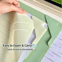 5pcs Gradient Color L-Shaped Transparent Folders, A4 Exam Paper Clips, Document Storage Bags, File Organizers, Suitable For Study, Exam Paper Classification, Office Document Storage, Portable Document Folders - L-shaped Folder - View 5