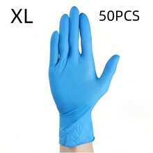 Blue Nitrile Disposable Protective Gloves, High Elasticity, Snug Fit, Powder-Free Design, Lightweight, Soft And Comfortable, Hand Isolation Gloves For Nail Salon And Beauty Operations, Multiple Sizes Available, Makeup Accessories, 100/50/2pcs - Blue - View 13