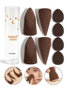 MAANGE 3pcs Egg-Shaped Makeup Sponges/8pcs Dual-Use Powder Puffs (4pcs Multi-Function Makeup Sponges + 4pcs Mini Cushion Powder Puffs) Suitable For Foundation, Contouring And Highlighting, Latex-Free, Makeup Blending And Foundation Application, Concealer Blending Sponges, Create Full Coverage Makeup Effect, Makeup Tools, Reusable - Multicolor - View 10