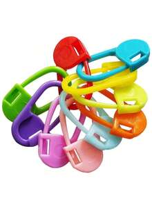 50/100pcs Mixed Color Knitting Crochet Stitch Markers Assorted Sewing Knitting Locking Needle Row Counter Markers DIY Craft Plastic Pins Weaving Stitch Holders - Multi-color - View 3