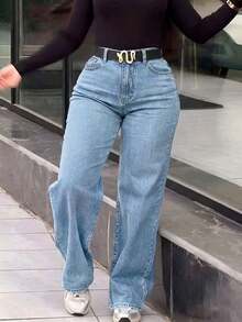 Women's Retro Loose Boyfriend Straight Leg Jeans Casual Fall - Light Wash - View 7