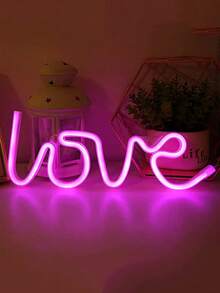 1件 LOVE 字母造型霓虹燈，USB或電池供電 LED LOVE 燈牌，牆面裝飾，適用於臥室、客廳、遊戲室、酒吧，婚禮裝飾、生日派對用品，送給朋友的聖誕禮物，聖誕裝飾燈 - 白色外殼-LOVE - 查看 14
