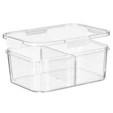 Dam Transparent Airtight Lunch Box With Removable Divider Sheet. 2000ml Capacity. - White - View 1
