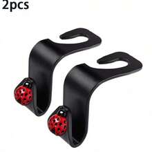 2/4pcs Cute Ladybug Car Headrest Hooks, Cartoon Ladybug Seat Back Hanging Organizer, Multi-Functional Handbag Shopping Bag Storage Rack, Universal Car Interior Organizer Accessories, Red Ladybug Car Decoration, Suitable For Most Cars - A - View 6