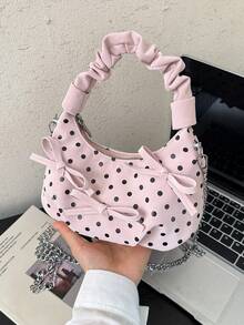 This Polka-Dot Bow Tote Bag Is Perfect For Everyday Outings. It Can Easily Hold Your Daily Essentials And Also Makes A Great Gift For A Friend. - Multicolor - View 14