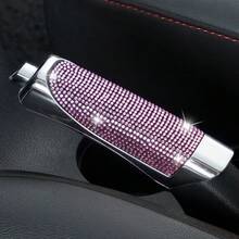 1 Set Car Handbrake Cover And Gear Shift Knob Cover, Rhinestone Crystal Decor Car Interior Accessories, Suitable For Women, Car Accessories (Note Size, Not Suitable For All Models) - Rhinestone Handbrake Cover - View 7