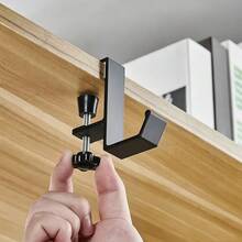 No-Drill Desktop Hook, Heavy-Duty Metal Clamp-Style Hanging Rack, Suitable For Office And Home Storage, Adjustable Screw-Fixing Bracket - Hook - View 9