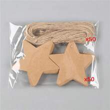 100pcs Kraft Paper Star Gift Tags - Blank Reusable, Suitable For Party, Gift Wrapping, Christmas Decoration And Home Decor - A - View 10