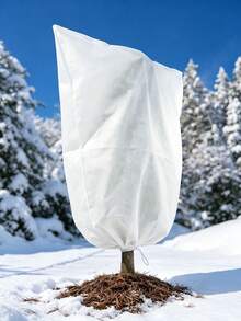 Adjustable Frost Cover For Shrubs, Flowers And Trees, Thickened Non-Woven Fabric Material, Drawstring Closure, Cold-Resistant Winter Plant Cover, Suitable For Yard And Outdoor Use In Low Temperature Weather - Multicolor - View 4