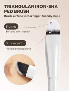 MAANGE 1pc Professional Triangular Highlighter Brush, Angled Makeup Brush, Concealer Brush, Face Brush, Contour Brush, Detail Brush, Makeup Tool For Daily Makeup, Suitable For Liquid Cosmetics, Travel Essential Makeup Accessory, Ideal Gift For Girls - Multicolor - View 9