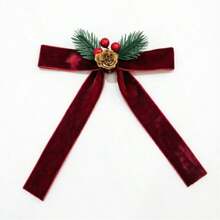 Christmas Velvet Bow Bell Hanging Ornament, Christmas Tree Decoration, Scene Decor, Door Hanging - Multicolor - View 10