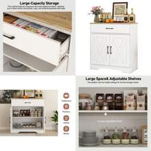 Farmhouse Accent Cabinet Entryway Storage With Drawer Living Room Sideboard Narrow Storage Cupboard - FRSB62WH01A00001 - View 2