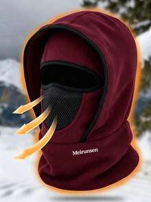 1pc New Autumn/Winter Multi-Functional Thermal Lined Balaclava Hat, Unisex Warm Hooded Cap Suitable For Daily Outdoor Cycling Wear - Multicolor - View 7