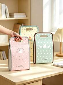 1pc Cute Vertical Accordion File Folder, 13 Pockets Large Capacity Paper Document Storage Bag, Office Storage, Office Decorations For Women Desk, Portable Exam Paper File Holder For Students,Locker Organizer For School,Squishy,Cruise Essential - Multicolor - View 3