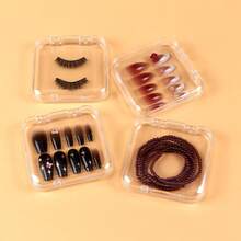 Wearable Nail Storage Box, Comes With 15 Pieces Double-Sided Adhesive, Transparent Acrylic Nail Storage Display Box, Artificial Nail Packaging Box, Desktop Makeup Jewelry Storage Container, Room Decoration, Travel Essential, Women's Gift, Birthday Christmas Gift - Clear - View 3