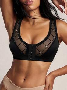 Women's Shiny Fabric Comfortable Underwear - Black - View 6