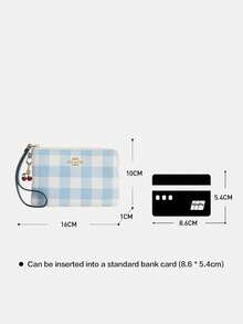 Coach Women's Corner Zipper Wristlet Bag, Clutch Wallet, Elegant Coin Purse With Wrist Strap, Suitable As A Gift For Women - Baby Blue - View 7