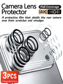 Navigator 3pcs/Pack, One-Piece Lens Protector Film, High Hardness Anti-Collision Anti-Scratch Anti-Sharp, Strong Adhesion No Peeling, Easy Installation, Compatible With IPhone Duo/18 Promax/18 Pro/18/17e/17 Pro Max/17 Pro/17Air/17/16 Pro Max/16 Pro/16 Plus/16/15 Pro Max/15//14/13/12 And Other Models. - Clear - View 2