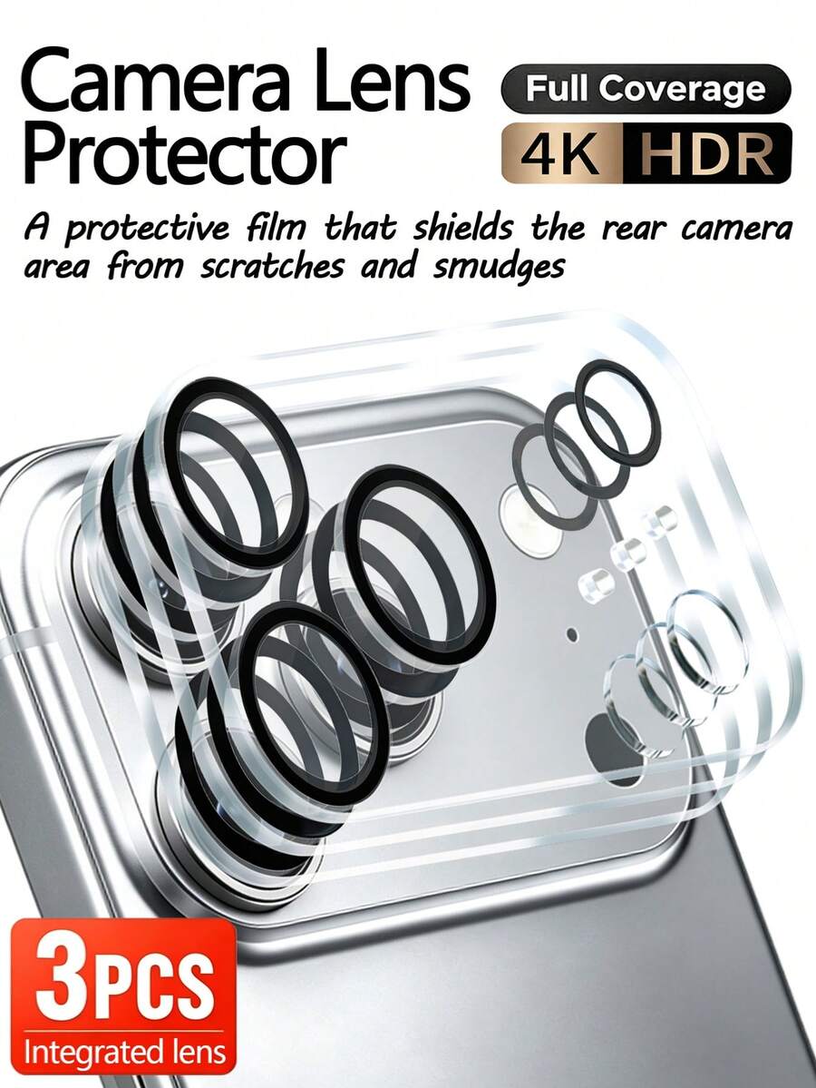 Navigator 3pcs/Pack, One-Piece Lens Protector Film, High Hardness Anti-Collision Anti-Scratch Anti-Sharp, Strong Adhesion No Peeling, Easy Installation, Compatible With IPhone Duo/18 Promax/18 Pro/18/17e/17 Pro Max/17 Pro/17Air/17/16 Pro Max/16 Pro/16 Plus/16/15 Pro Max/15//14/13/12 And Other Models.