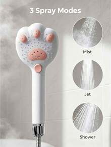1pc Adjustable Handheld Claw-Shaped Shower Head, Wall-Mounted High Water Flow Powerful Rain Shower, Plastic Material, Wall-Mounted, Brings Refreshing Bathing Experience, Bathroom Accessories Bathroom Tools - Multicolor - View 4
