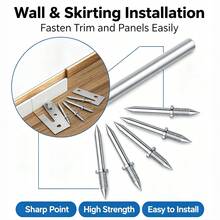 100pcs 200pcs Invisible Baseboard Double-Head Nail Set, Self-Tapping Double-Head Nails With Installation Sleeve, For Baseboard And Wood Trim Installation - No-trace Wall Nails - View 2