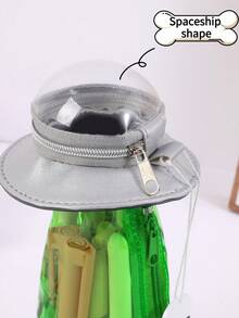 1 PC Creative UFO Spaceship Pencil Case Suitable For & Office - Transparent Funny Transparent Suitable For Students &No Pendant Included - Multicolor - View 6
