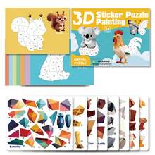 1 buah Stiker Puzzle - Kolase Geometris 3D Anak-Anak Buatan Tangan DIY Stiker Puzzle Intelektual, Mainan Edukasi Pendidikan Dini, Buku Aktivitas Edukasi, Cocok Untuk Dewasa, Mengembangkan Kreativitas dan Keterampilan Motorik, Termasuk Hewan, Bentuk, Warna - Hadiah Ulang Tahun, Natal, Halloween - MultiWarna - View 10