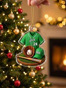 1 buah Ornamen Baseball dengan Teks Personalisasi, Ornamen Natal Pemain Baseball 2026, Ornamen Pohon Baseball, Hadiah Baseball, Ornamen Jersey Nama Tim - MultiWarna - View 13