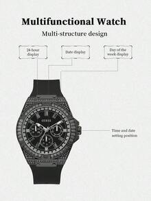 GUESS Commute & Work Essential: Stainless Steel Daily Elegant Watch GW0208G5 - Black - View 5