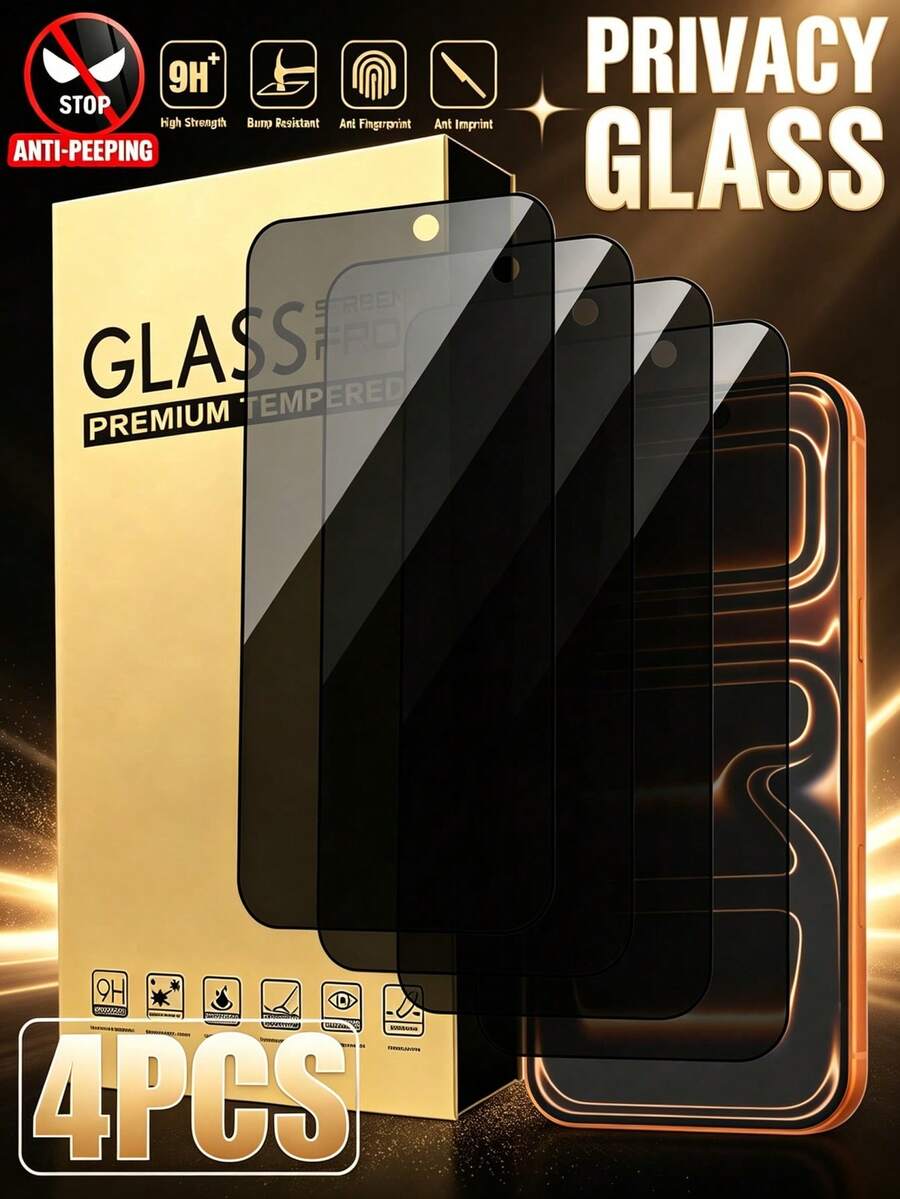 Mr. War Gorilla 4pcs [Personalized Silk Print Black Edge High Definition Film] Compatible With Latest 2026, Compatible With IPhone Duo/18promax/18pro/18/17e/17 Pro Max/17 Pro/17Air/17/16 Pro Max/16 Pro/16 Plus/16/15 Pro Max/15//14/13/12 And Other Models. High Hardness Tempered Glass, Avoid Daily Sharp Object Scratches, Precise Fit Without Gaps, Advanced Adhesive For Stable Adsorption, Phone Accessories.