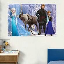 52TOYS Snow Ice Themed Birthday Backdrop, Winter Snow Mountain Photo Background Banner For Birthday Party Photography Decor Supplies - Multicolor - View 6