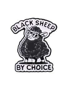 Black Sheep By Choice Enamel Pin, Cool Fashion Glasses Black Sheep Brooch, Sassy Attitude Badge For Backpack Jacket - Multicolor - View 10