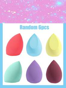 Disney 6pcs Colorful Makeup Sponge Set, Ultra Soft Multi-Shape Facial Makeup Tools, Suitable For Foundation, Cream And Powder, Portable Transparent Storage Box Set, Ideal For Daily Facial Care - Multicolor - View 2