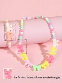 Set Perhiasan Kalung & Gelang Manik-Manik Hati Warna-warni (2pcs/Set), Hadiah Ulang Tahun Pesta Anak Perempuan yang Lucu, Cocok untuk Pemakaian Sehari-hari - Satu-Ukuran - View 6