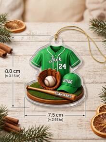 1 buah Ornamen Baseball dengan Teks Personalisasi, Ornamen Natal Pemain Baseball 2026, Ornamen Pohon Baseball, Hadiah Baseball, Ornamen Jersey Nama Tim - MultiWarna - View 7