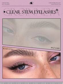 10 Pairs Half Lash False Eyelashes, Transparent Stem, Cat Eye Style, Short Soft 3D Faux Mink Hair False Eyelashes, Soft Natural Makeup Look (JA2507) - Black - View 6