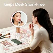 Korean Ins Japanese Anime Pink Sweet Girl Angel Wings Floral Lace Y2K Heart PU Leather Mouse Pad Office Study Room Desk Waterproof Tablecloth Computer Keyboard Game Mouse Pad Table Mat - View 8