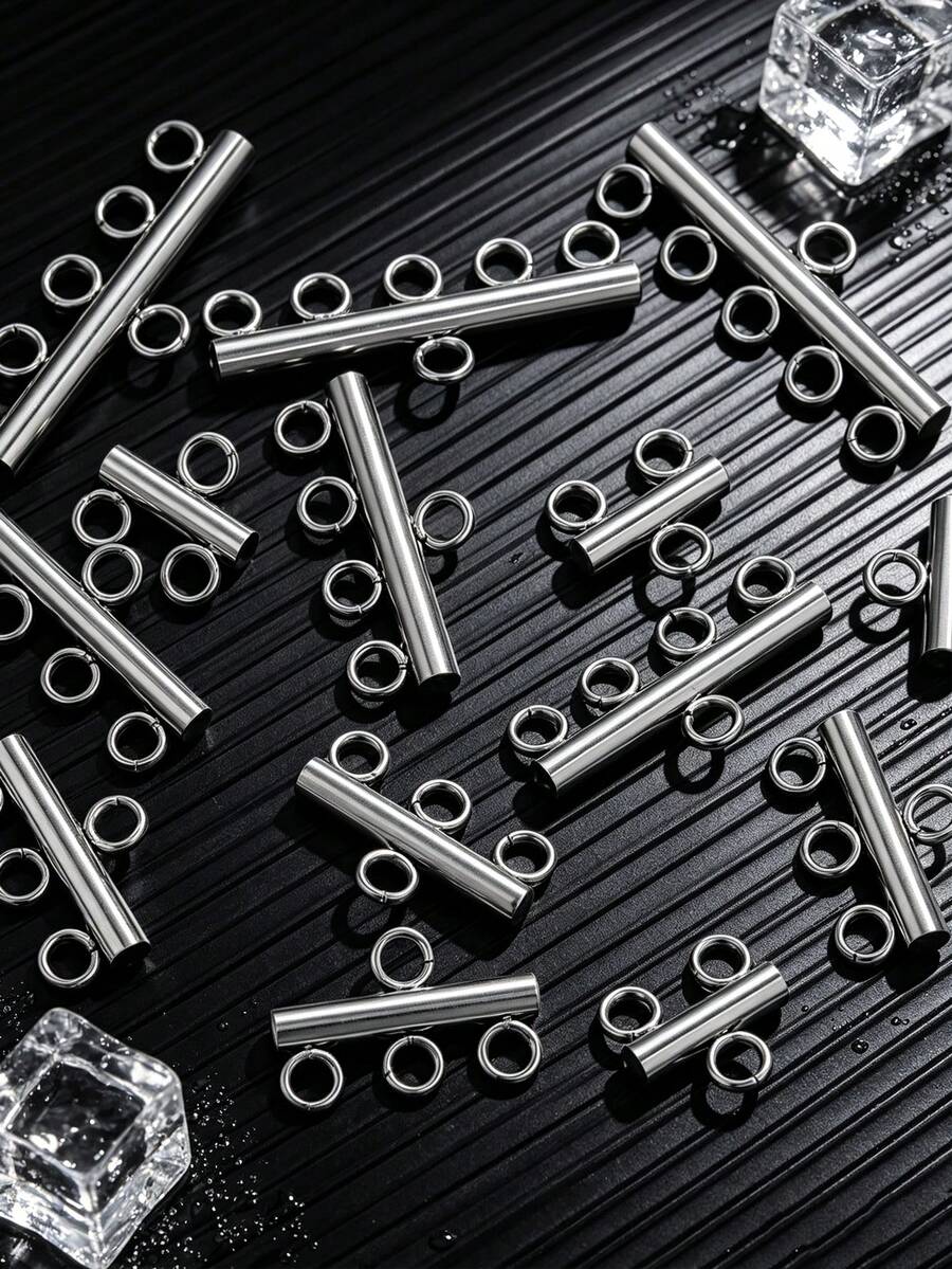 10 Per Pack Stainless Steel Multi-Layer Chain Clasp Connectors DIY Jewelry Accessories Connectors - Silver - View 1