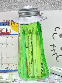 1 PC Creative UFO Spaceship Pencil Case Suitable For & Office - Transparent Funny Transparent Suitable For Students &No Pendant Included - Multicolor - View 8