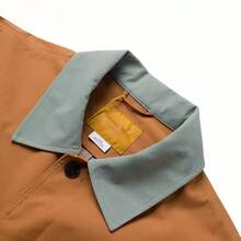 Timberland Jaket Windbreaker Kasual Pria Model Baru untuk Aktivitas Luar Ruangan, Kerah Lipat, Panjang Sedang - Mocha Brown - View 6