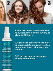 ECO FINEST Frizz Shield Anti-Frizz Styling Spray, Penata & Pelindung Rambut, Ringan & Alami, Menutrisi & Berkilau, Cocok Untuk Semua Jenis Rambut, Terutama Rambut Kering, Keriting, yang Diwarnai dan Rambut Kusut, 100ml - Semprotan Penata Rambut - View 7