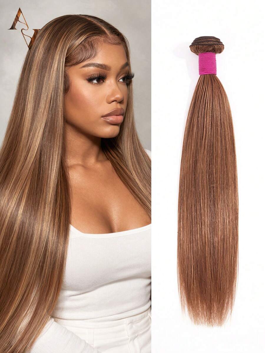 ARABELLA 1 Bundle 10A Honey Blonde Highlight Silky Straight Brazilian Human Hair Bundles 100% Unprocessed Virgin Human Hair Weave Extensions Thick & Soft Bundles - S4/27 - View 1