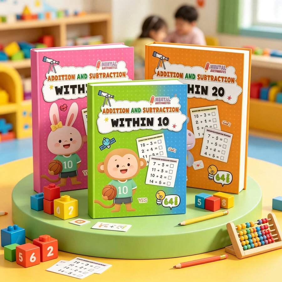 Addition And Subtraction Within 10 And 100, Number Line, Word Puzzles, Decomposition And Composition, Mental Math Cards, Vertical And Horizontal Layout, Daily Arithmetic Training, Students, School, Holiday Gifts, Learning Supplies - Multicolor - View 1