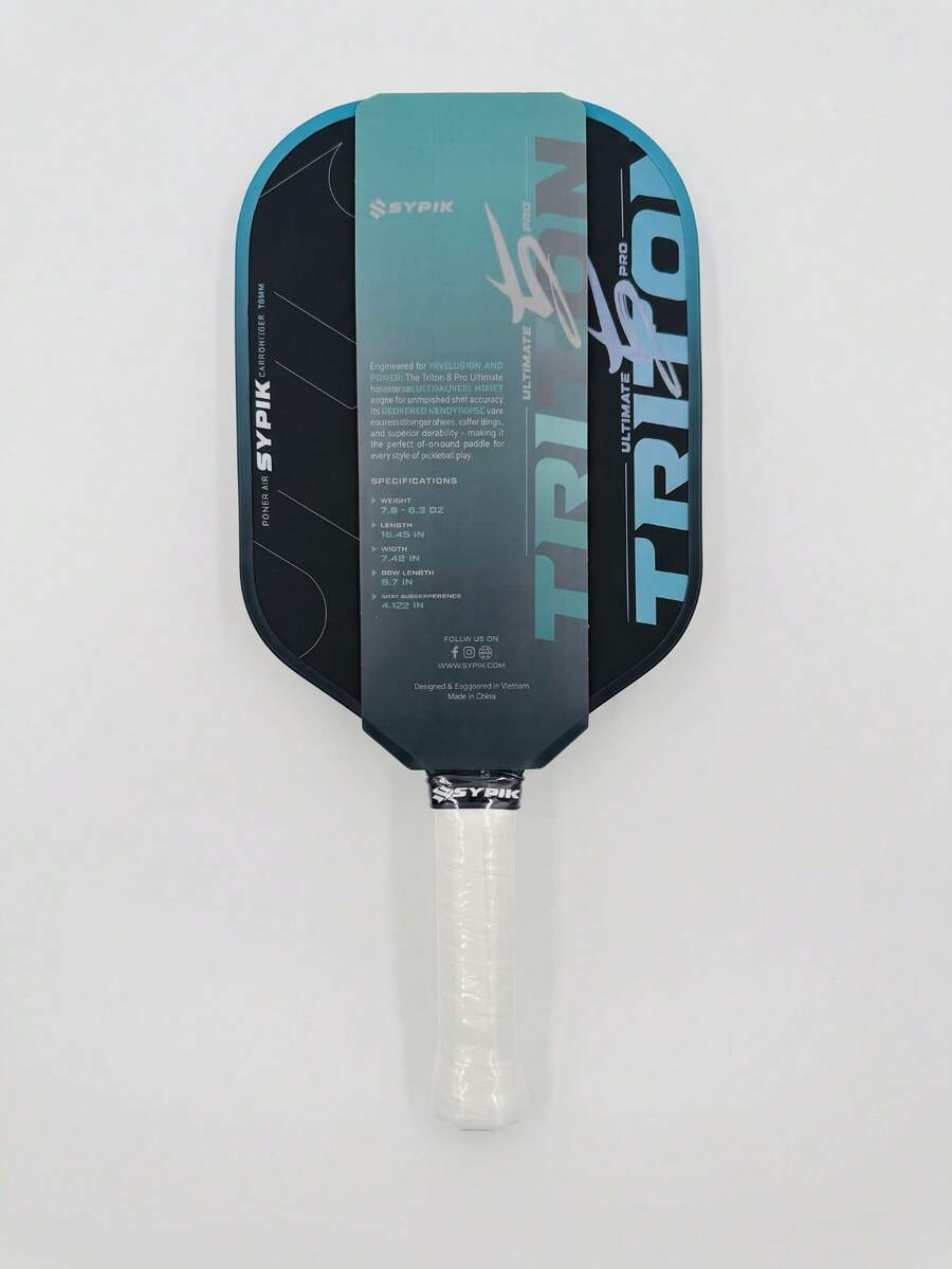 SYPIK TRITON 5 PRO ULTIMATE 皮克球拍,T700 碳纖維表面,USAPA 認證,16mm 聚丙烯蜂巢芯,增強抓地力與旋轉性能,適合初學者 - 薄荷藍 - 查看 1