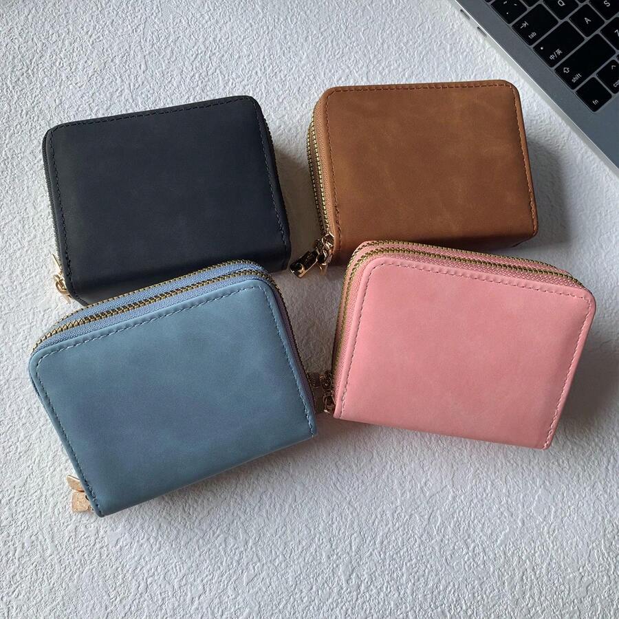 Women's Lightweight Fashion Card Holder Wallet, Suitable For Daily Use, Dual Zipper Mini Wallet, Card Holder Wallet - Multicolor - View 1
