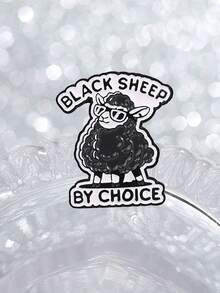 Black Sheep By Choice Enamel Pin, Cool Fashion Glasses Black Sheep Brooch, Sassy Attitude Badge For Backpack Jacket - Multicolor - View 5