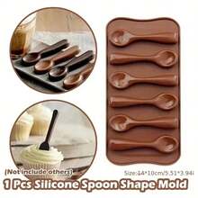 3pcs Spoon-Shaped 6-Cavity Chocolate Candy Gummy Mold, Chocolate Frozen Jelly Silicone Mold, Homemade Cupcake Candy Baking Mold, Baking Tools - Multicolor - View 10