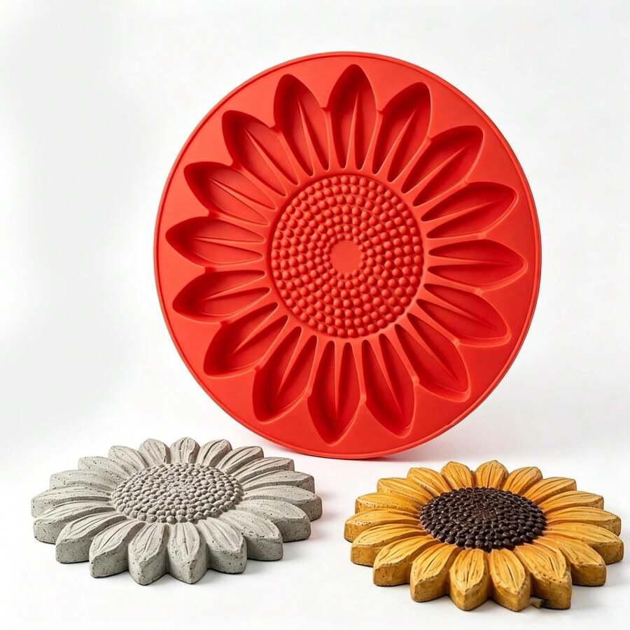 DIY Garden Path Paving Mold, Reusable Sunflower Stepping Stone Mold, Gardening Tool Set - Perfect For Non-Slip Stepping Bricks, Suitable For Patio, Garden, And Vegetable Patch, Adding Decoration To Your Garden And Yard